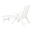 vidaXL Folding Sun Lounger Plastic White