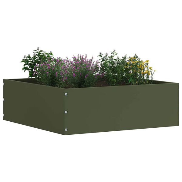 vidaXL Lawn Edging Olive Green 40 x 40 x 13 cm Steel