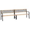 vidaXL Twin Garden Bench 238 cm Chinese Fir Wood