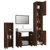 vidaXL 4 Piece Bathroom Furniture Set Brown Oak Engineered Wood