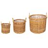 vidaXL Planter Basket GENDT 3 pcs Natural Brown Kubu Rattan