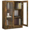 vidaXL Vitrine Cabinet Smoked Oak 82.5x30.5x115 cm Engineered Wood