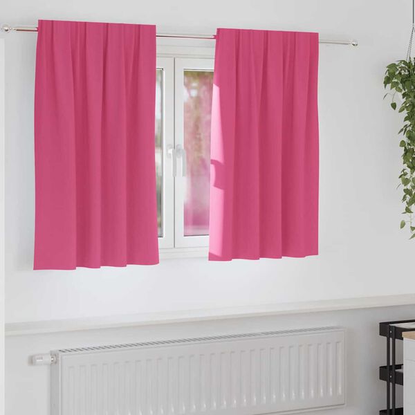 vidaXL Blackout Curtains with Rings 2 pcs Bright Pink 140 x 140 cm
