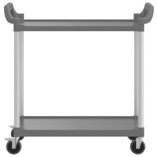 vidaXL 2-Tier Trolley Grey 99x50x97 cm Aluminium