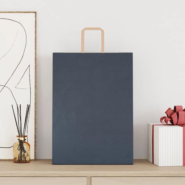 vidaXL Paper Bags 50 pcs with Handles Blue 32x17x44 cm