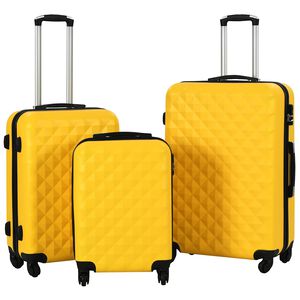 vidaXL Hardcase Trolley Set 3 pcs Yellow ABS