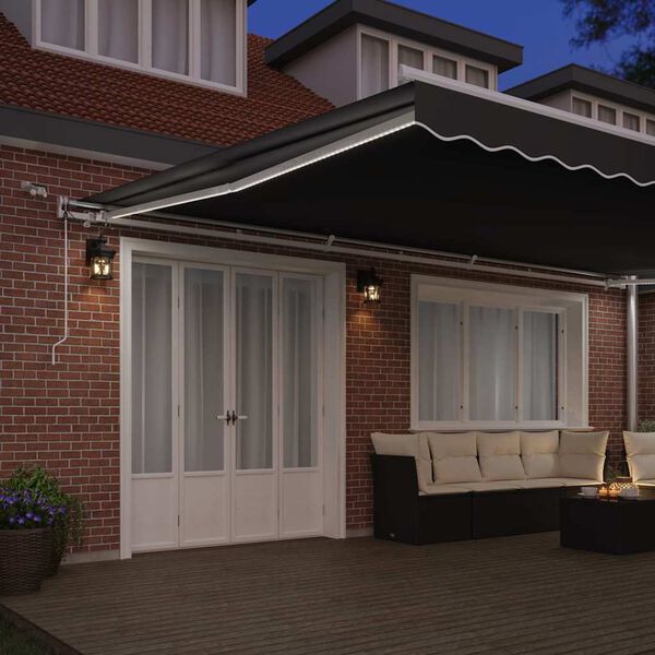 vidaXL Awning with Manual White 6 x 3 m Metal