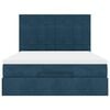 vidaXL Ottoman Bed with Mattresses Dark Blue 140x200cm Velvet