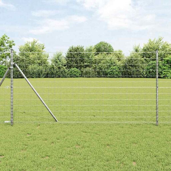 vidaXL Euro Fence Silver 1 x 10 m Hot dip galvanized iron