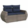 vidaXL 7 Piece Garden Sofa Set with Cushions Grey Poly Rattan Acacia