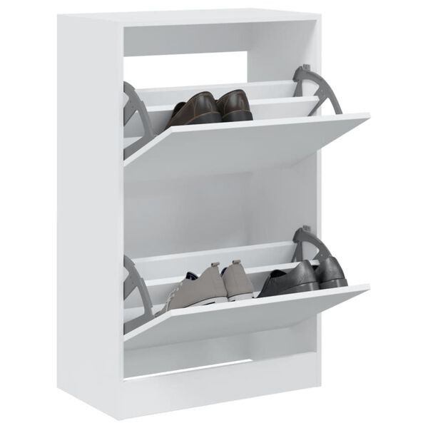 vidaXL Shoe Cabinet White 60x34x96.5 cm Engineered Wood
