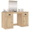 vidaXL Dressing Table with Mirror Sonoma Oak 130x50x132.5 cm
