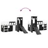 vidaXL Kids' Loft Bed with Tower White&Black 80x200 cm Solid Wood Pine