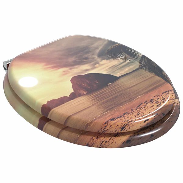 vidaXL Soft-Close Toilet Seat Orange 44 x 38 cm MDF board