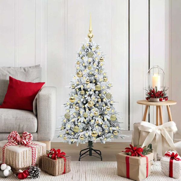 vidaXL Artificial Hinged Christmas Tree White 120 cm PE and PVC