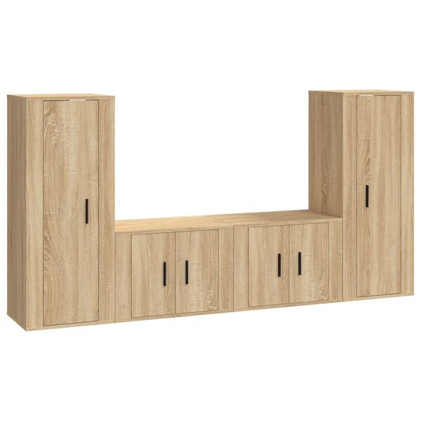 vidaXL 4 Piece TV Cabinet Set Sonoma Oak Engineered Wood