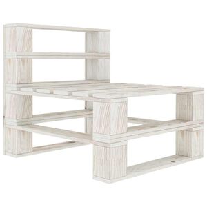 vidaXL Garden Pallet Middle Sofa Wood White