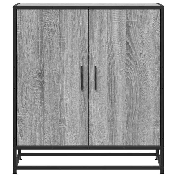 vidaXL Sideboard Grey Sonoma 68x35x76 cm Engineered Wood and Metal