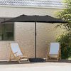 vidaXL Garden Parasol Black 385 x 209 x 244 cm Fabric