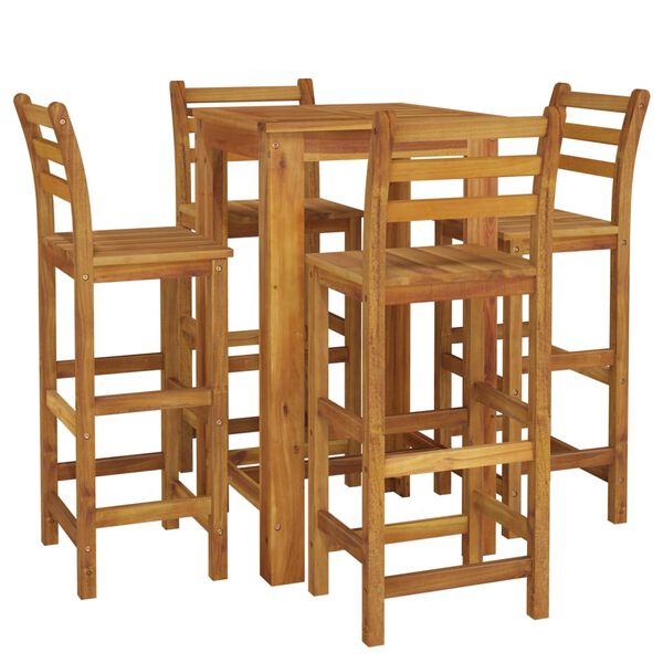 vidaXL 5 Piece Garden Bar Set Solid Wood Acacia