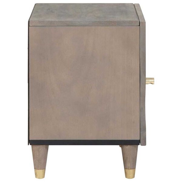 vidaXL Bedside Cabinet with Door Grey 40 x 33 x 46 cm Solid Mango Wood