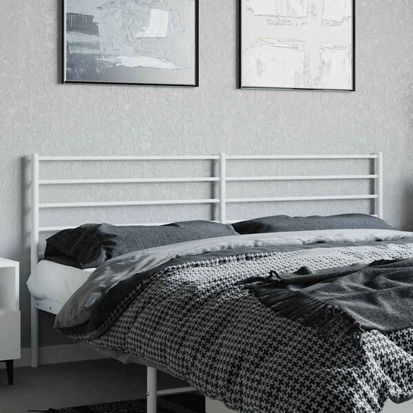 vidaXL Metal Replace Headboard White 200 cm