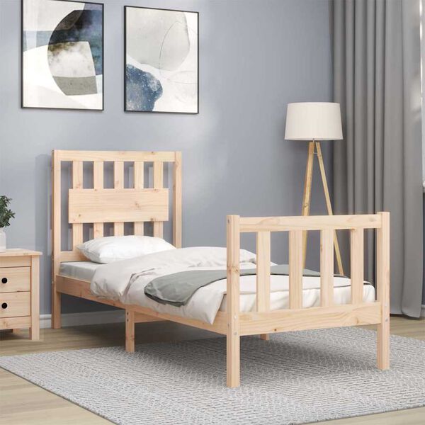 vidaXL Bed Frame without Mattress Small Single Solid Wood Pine