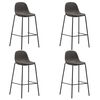 vidaXL Bar Stools 4 pcs Dark Grey Fabric
