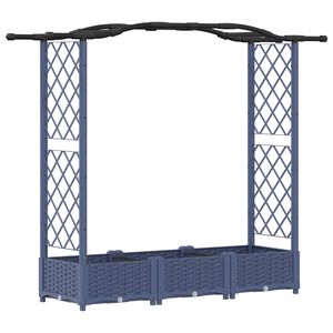 vidaXL Raised Bed with Trellis and Roof Grey 169 x 40 x 123 cm PP