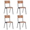 vidaXL 5 Piece Dining Set Brown Solid Plywood Steel
