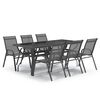 vidaXL 7 Piece Garden Dining Set Grey and Black