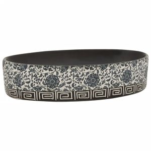 vidaXL Countertop Basin Black and Blue Oval 56,5x36,5x13,5 cm Ceramic