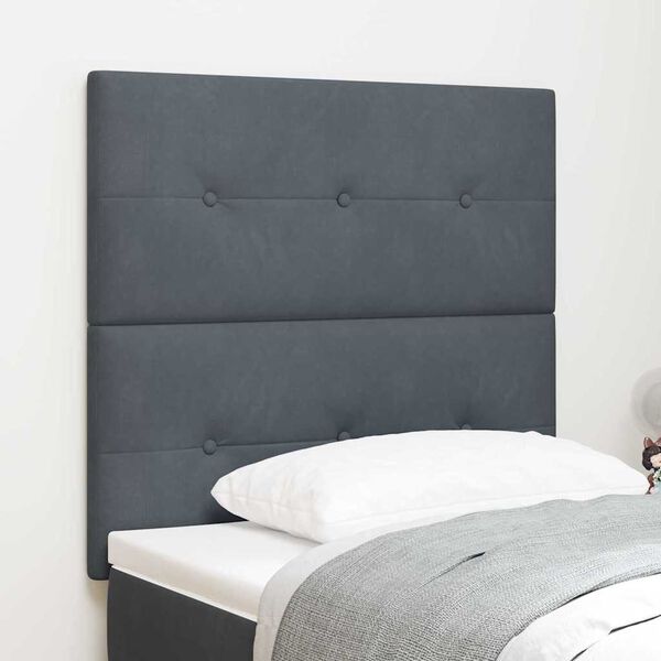 vidaXL Headboard with Headboard Dark Grey 100 cm Faux Leather