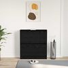 vidaXL Shoe Cabinet Black Oak 80 x 21 x 87.5 cm Engineered Wood