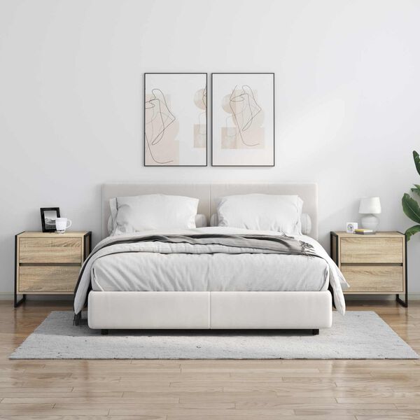 vidaXL Bedside Table Sonoma 50 x 39.5 x 50 cm Engineered Wood