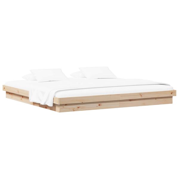 vidaXL Bed Frame without Mattress Solid Wood 200x200 cm