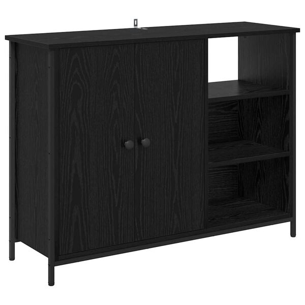 vidaXL Sideboard Black Oak 100 x 33 x 75 cm Engineered Wood