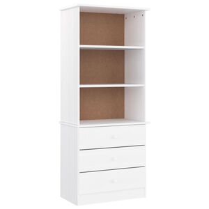 vidaXL Bookcase with Drawers "ALTA" White 60x35x142 cm Solid Wood Pine