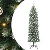 vidaXL Artificial Slim Christmas Tree Green and White 210 cm