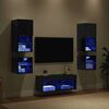 vidaXL TV Wall Units 8 pcs Black Oak Engineered Wood