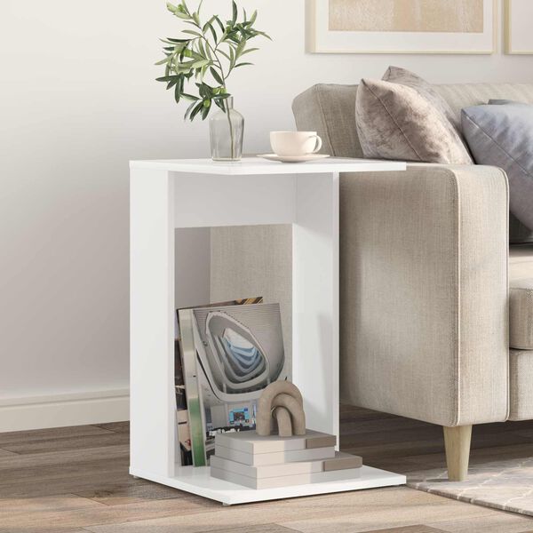 vidaXL Side Table White 40 x 38 x 62.5 cm Engineered Wood
