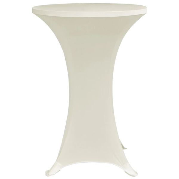 vidaXL Standing Table Cover Ø60 cm Cream Stretch 4 pcs
