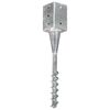 vidaXL Ground Spikes 2 pcs Silver 9x9x56 cm Galvanised Steel