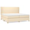 vidaXL Box Spring Bed with Mattress Cream 200x200 cm Fabric