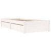 vidaXL Bed Frame without Mattress with Drawers White 100x200 cm (814940+814990)