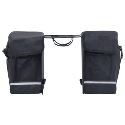 vidaXL Double Bicycle Bag for Pannier Rack Waterproof 35 L Black