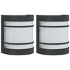 vidaXL Outdoor Wall Lights 2pcs Black Stainless Steel