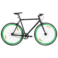 vidaXL Fixed Gear Bike Black and Green 700c 59 cm
