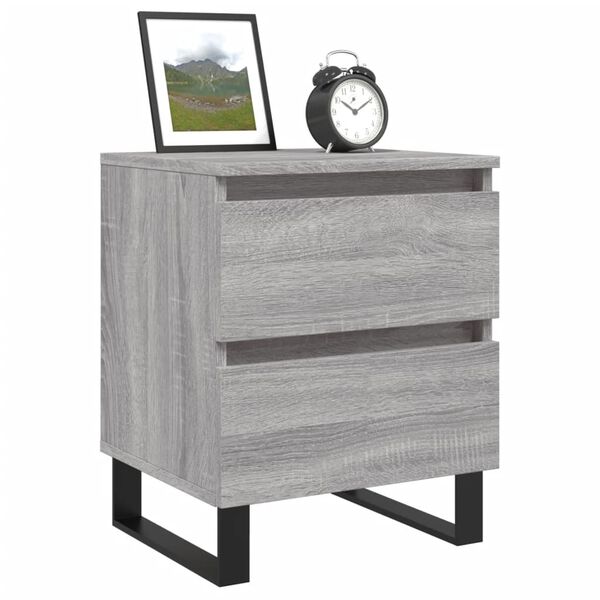 vidaXL Bedside Cabinet Grey Sonoma 40x35x50 cm Engineered Wood