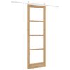 vidaXL Sliding Door Natural 78 x 232 cm Solid Pine Wood and Glass